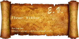 Ebner Viktor névjegykártya